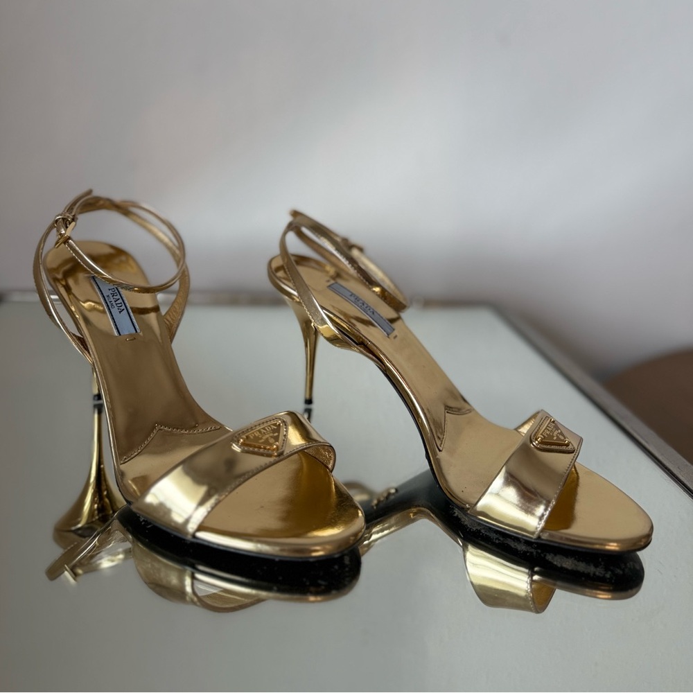 EUC Prada 100mm brushed-finish sandals $1,290 39.5 - Picture 9 of 14